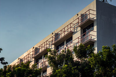 Low angle view of building against clear sky