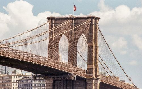 Low angle view of suspension bridge