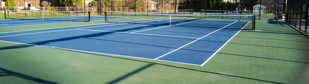 View of empty tennis stadium