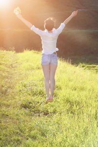 Rear view of young woman