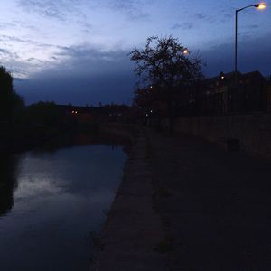 View of street lights at night