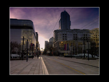 City street with buildings in background