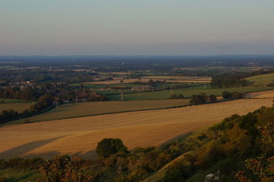High angle view of landscape against sky