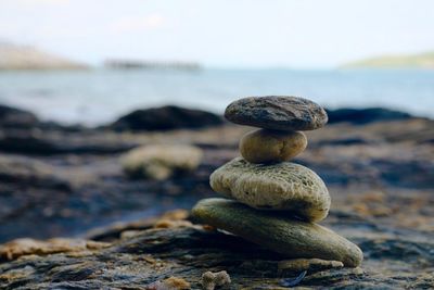 Stack of stones on beach