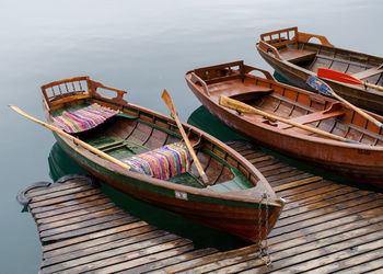 Cropped boats at the lake
