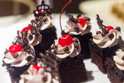 Close-up of cupcakes on table