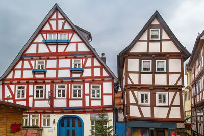 Street with historical half-timbered houses in schlitz, germany