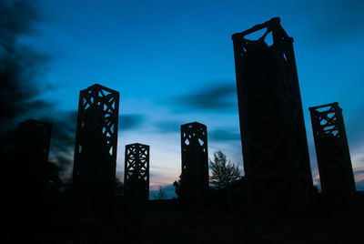 Low angle view of built structure against blue sky