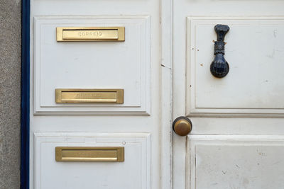 Close-up of closed door