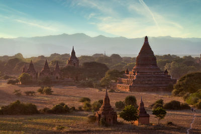 Temple against building