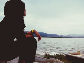 Woman looking at sea