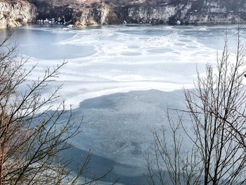 Scenic view of lake during winter