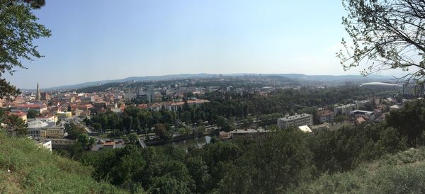 High angle shot of townscape