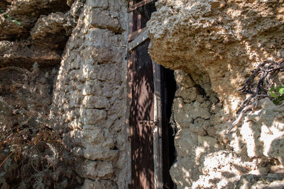 Close-up of rock on wall