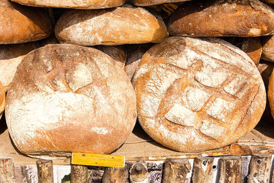 High angle view of bread in store