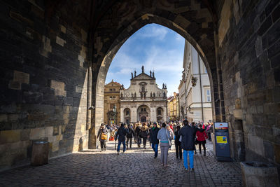 Arched entrance of old town from charles bridge