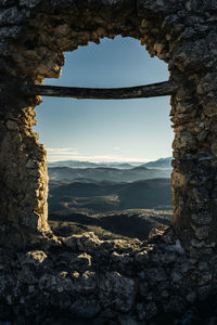 Scenic view of mountains against clear sky