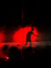 Silhouette people at music concert