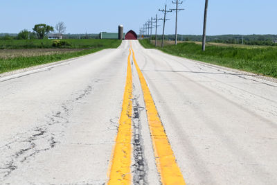 Looking forward down the middle of the road