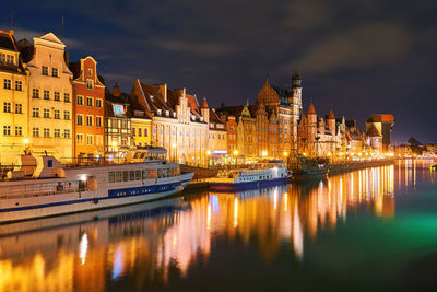 Reflection of illuminated city at night