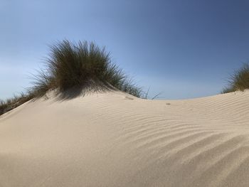 Scenic view of desert against clear sky