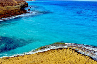 High angle view of beach