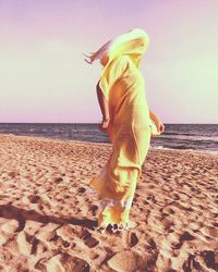 View of people on beach