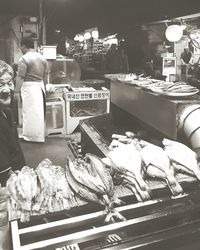 View of fish for sale at market stall