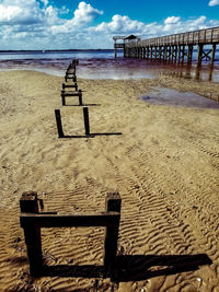 Scenic view of beach against sky