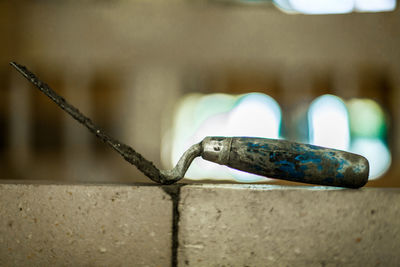 Close-up of rusty metal on wall