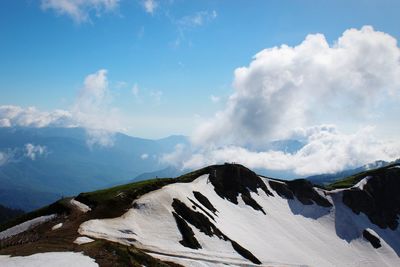 Panoramic view of mountains against sky