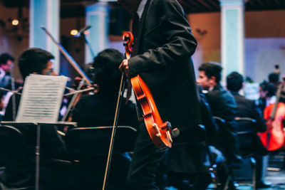 Group of people playing music concert