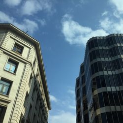 Low angle view of buildings against sky