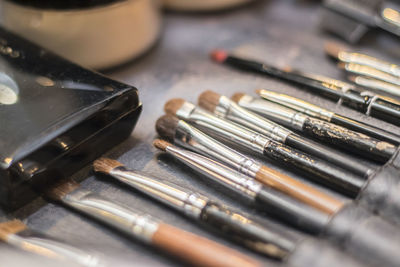 Close up of make-up brushes