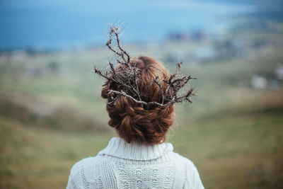 Rear view of woman