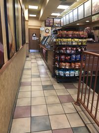 Interior of illuminated store
