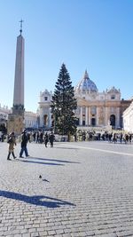Group of people in front of building