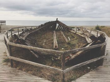 High angle view of sea against sky