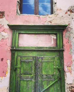 Close-up of old abandoned door