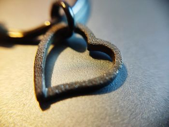 Close-up of heart shape on table