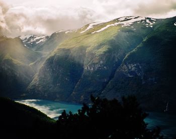 Scenic view of mountains against sky