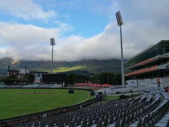 Scenic view of landscape against cloudy sky