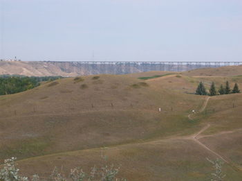 Scenic view of landscape against clear sky