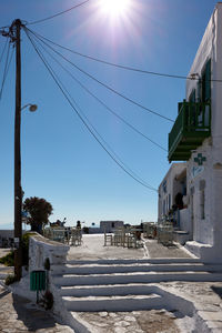 Low angle view of buildings against clear sky