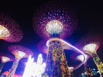 Close-up of illuminated lights at night