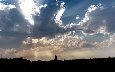Panoramic view of silhouette trees against sky during sunset