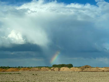 Scenic view of rainbow against sky