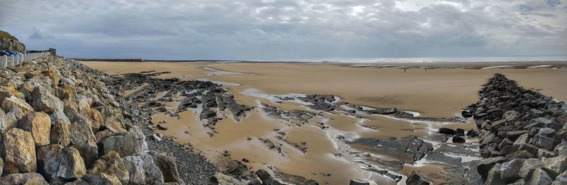 Panoramic view of beach against sky