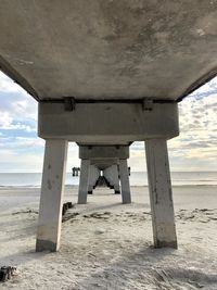 View of pier on beach