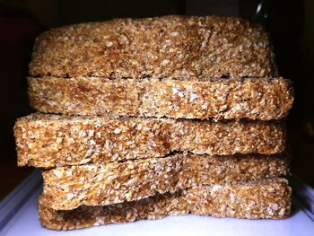 High angle view of bread in plate